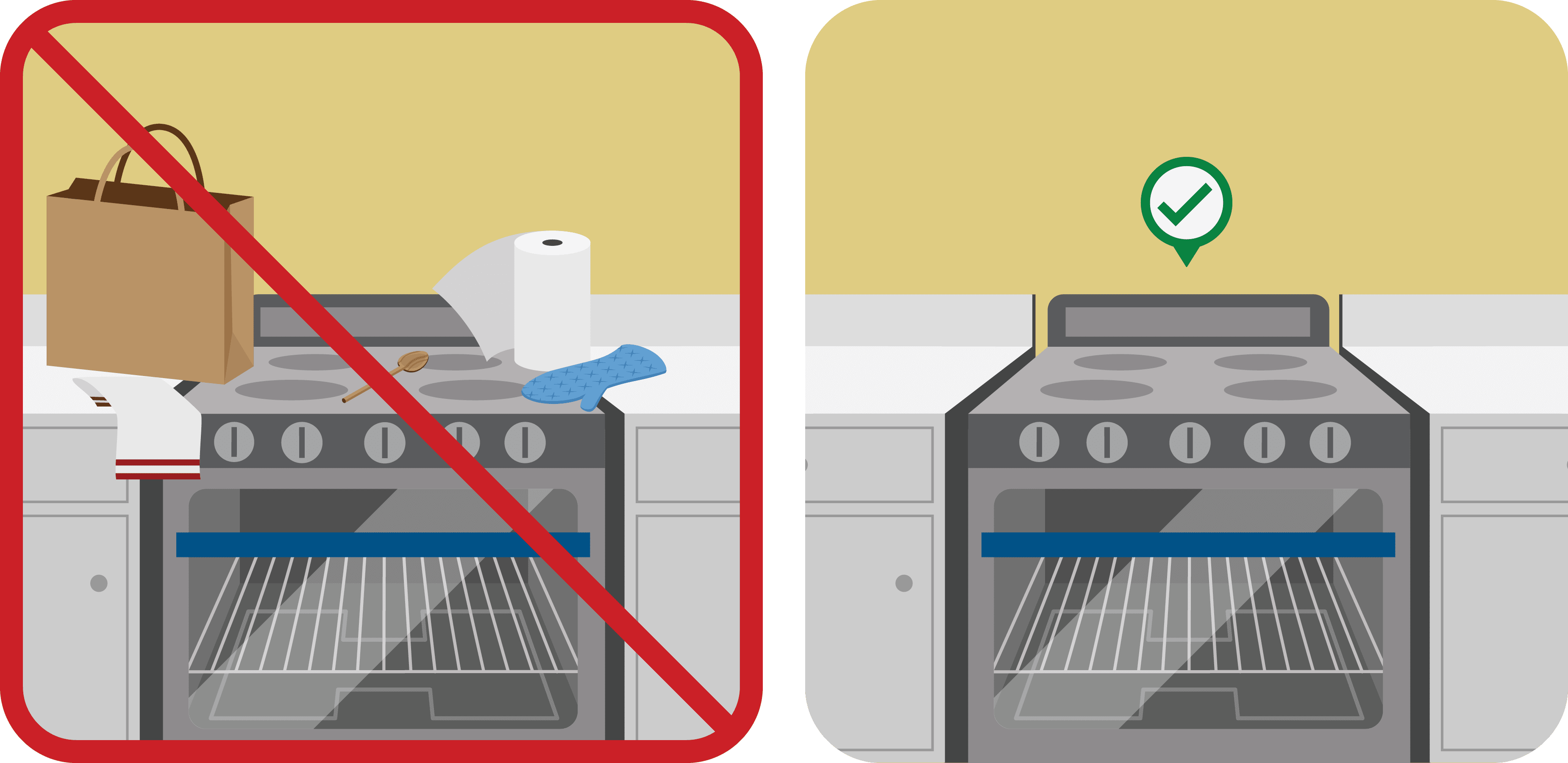 Keep flammable materials away